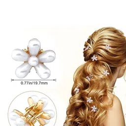 GOWRI TEX Women Set of 6 Pearls Claw Clip image 2