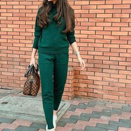 miss mosa by akanksha Alamode By Akanksha High Neck Freddy Luxury Sweatshirt With Joggers-picture-49