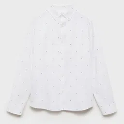 Mango Kids Boys Cotton Micro Ditsy Printed Casual Shirt image 4