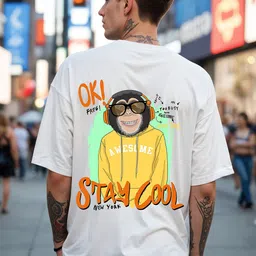 SMARTEES Men Graphic Printed Round Neck Cotton Oversized T-shirt image 5