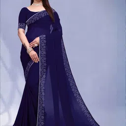 MEAVEN FEB Ethnic Pure Georgette Graceful Saree with Designer Diamond Work Saree-picture-28