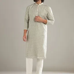 KALKI Fashion Men Ethnic Motifs Printed Regular Kurta with Trousers-picture-26