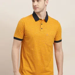 Turtle Men Abstract Printed Polo Collar Pure Cotton Slim Fit T-shirt-picture-18