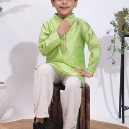 Cutiekins Boys Mandarin Collar Regular Kurta with Pyjamas image 5
