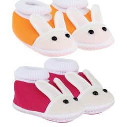 NESKA MODA Kids-Unisex Orange Cotton Booties-picture-35