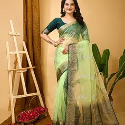 KAYOMMI Floral Zari Tissue Saree-picture-40