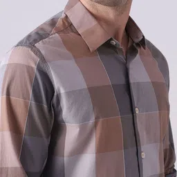 Mufti Men Slim Fit Tartan Checks Checked Casual Shirt image 4