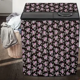 The Furnishing Tree Purple Printed Washing Machine Cover image 4