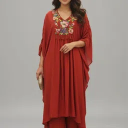 MARC LOUIS Embroidered Top With Palazzos Co-Ords image 3