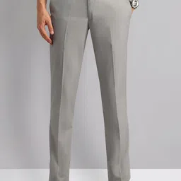 AD By Arvind Men Regular Fit Mid-Rise Formal Trousers image 1