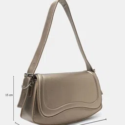 Forever Glam by Pantaloons Women Solid Structured Tasselled Shoulder Bag image 2