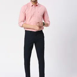 Basics Men Cotton Skinny Fit Low-Rise Trousers image 2