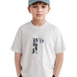 RARE ONES Boys Typography Printed Round Neck Cotton T-shirt image 1