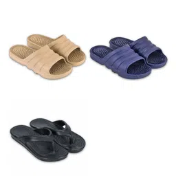 Feel alive Men Set of 3 Solid Ultra-Comfortable & Lightweight Sliders-picture-20