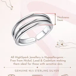 HighSpark 92.5 Sterling Silver Adjustable Toe Ring image 4