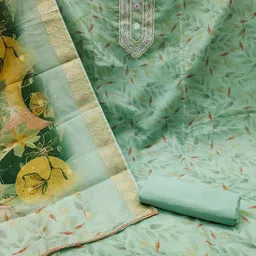 HERE&NOW Embellished Unstitched Dress Material image 2