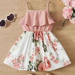 White World Girls Floral Printed Fit & Flare Dress-image-59