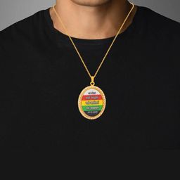 MEMOIR Gold Plated CZ Jain Namokar Navkar Mantra Pendant & Chain-picture-22