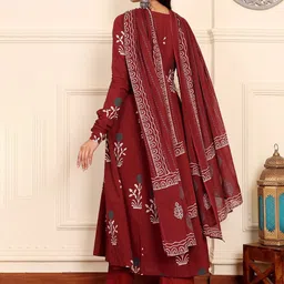 KALINI Women Floral Printed Kurta with Palazzo & Dupatta image 3