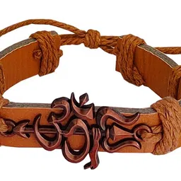 M Men Style Men Lord Shiv Mahadev Leather Wraparound Bracelet image 3