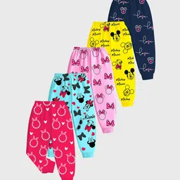 Disney By Miss and Chief Girls Pack Of 5 Printed Joggers-image-26