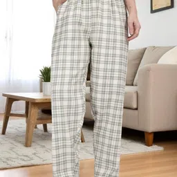 Kryptic Women Checked Pure Cotton Mid-Rise Relaxed fit Lounge Pant-picture-11