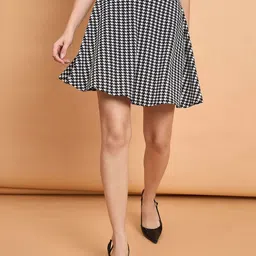 The Roadster Lifestyle Co Geometric Printed Flared Mini Skirt-picture-13