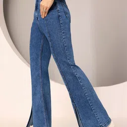 DOLCE CRUDO Women Bootcut High-Rise Light Fade Stretchable Jeans-picture-33