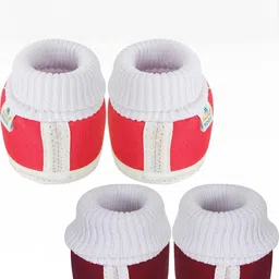 NESKA MODA 3 To 12 Month Cotton Newborn Baby Booty 2 Pair Set Soft Butterfly Walking Shoe Booties image 3