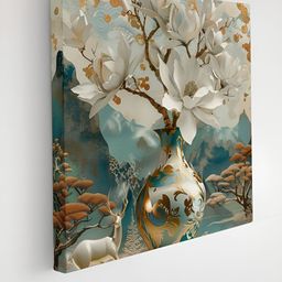 Myntra Elegant Homes Brown & White Flowers Canvas Wall Art-picture-26