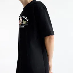 MISCHIEF MONKEY Men Typography Printed Round Neck Cotton Oversized T-shirt image 5