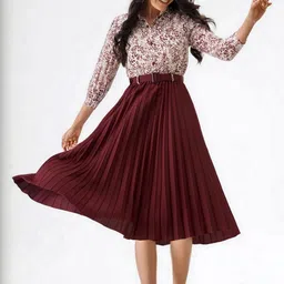 DressBerry Floral Print Crepe Fit & Flare Midi Dress-picture-41