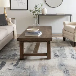 OBSESSIONS Grey & White Abstract Printed Anti-Skid Carpet image 4