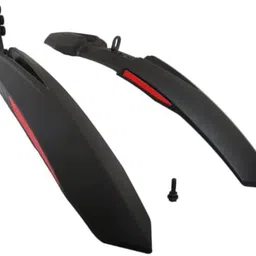hoggy Plastic Bicycle Atom Mudguard with Reflective Tape, Black-Red Full Length Front & Rear Fender-picture-15