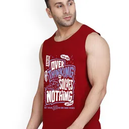 SLOWLORIS Pack Of 2 Printed Sleeveless Cotton Gym Vests image 4