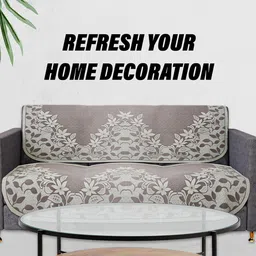 Kuber Industries Maroon & White Cotton Sofa Cover image 5