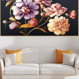 DEKORSTATION Pink & Purple Floral Printed Canvas Wall Art-picture-33