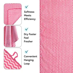 Kuber Industries Pink & White 2 Pieces Printed 280 GSM Ultra Absorbent Soft Hand Towels image 3