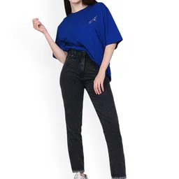 NEUNK Women Comfort Slim Fit Mid-Rise Light Fade Stretchable Jeans image 4