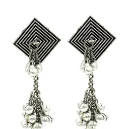 Gurjari Jewellers Tops with Brass Gungru Earrings-image-18