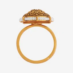 Kushal's Fashion Jewellery Gold-Plated Cubic Zirconia-Studded Adjustable Finger Ring image 4