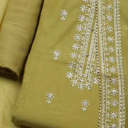 Meena Bazaar Embroidered Thread Work Unstitched Dress Material image 4