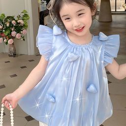 LULU & SKY Girls Floral Print Sequined Puff Sleeve Top-picture-35