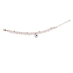 Jewelz Gold-Plated Evil Eye & Pearl Beaded Charm Bracelet image 3