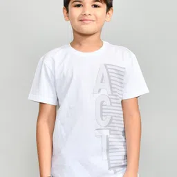 YOUMAA Boys Bio Finish Typography Printed Round Neck Pure Cotton T-shirt-image-14