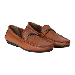Miraatti Men Textured Round Toe Slip-On Leather Loafers-picture-22