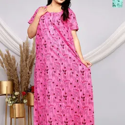 PR PINK ROYAL Women Pack of 2 Printed Pure Cotton Maxi Nightdress-image-18