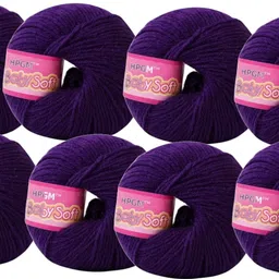 naaz Baby Soft Yarn Pack of 8 pcs Acrylic Wool 400 gram for Knitting Falsa colour-picture-32