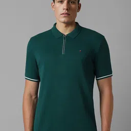 Louis Philippe Sport Men Solid Polo Collar Cotton Slim Fit T-Shirt image 1