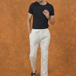 ETC X D To D Life Style Men Striped Regular Fit Mid-Rise Cotton Trousers image 4